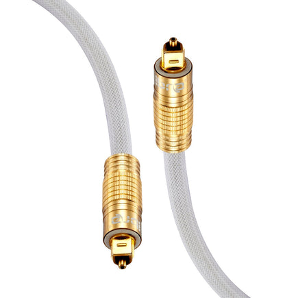 IBRA 2M PREMIUM WHITE Ultra High Resolution Professional Digital Optical TOSlink Gold Cable - 24k Gold Casing - Compatible with PS3,Sky HD, HDtvs, Blu-rays, AV Amps ~ Superior-Quality optical fiber to deliver better clarity and transfer digital signal