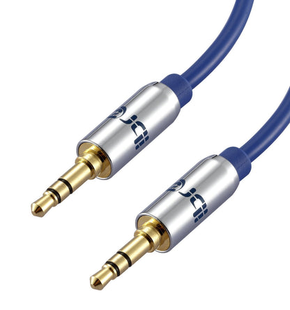 IBRA 3.5mm Stereo Headphone Audio Jack Cable AUX Auxiliary 3.5 to 3.5 Male Lead For iPhone 6 5s 5 5c 4s 4, iPod, Smartphone, MP3 Player - 5M (Blue Wire)