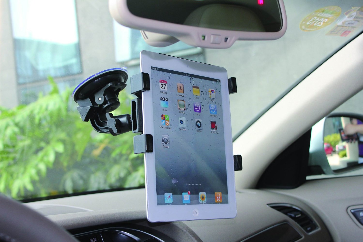 IBRA Windscreen In Car Suction Mount Holder with FULL 360 Degrees Rotation For Apple ipad 1/Ipad 2/ and iPad 3/4,Samsung Galaxy Tab 7.0 8.0 10.1 3 / Kindle Fire HDX 7 8.9 / Google Nexus 7 FHD 7 and many other models